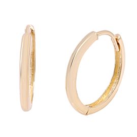 True Solid Small Huggie Earrings 14K Yellow Gold 15mm