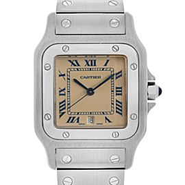 Cartier Santos Galbee 29mm Stainless Steel Cream Dial Mens Quartz Watch