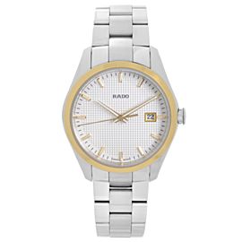 Rado Hyperchrome 40mm Ceramos Date Silver Dial Quartz Mens Watch