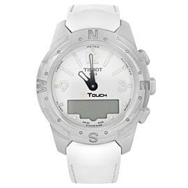 Tissot T-Touch II Titanium White Diamond Dial Ladies Watch