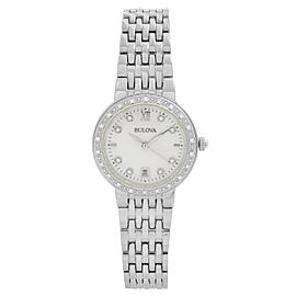 Bulova Stainless Steel 26mm Diamond MOP Dial Quartz Ladies Watch