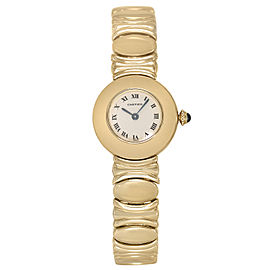 Cartier Baignoire 24mm 18K Yellow Gold Off White Dial Ladies Quartz Watch