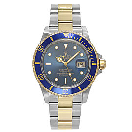 Rolex Submariner 40mm 18k Gold Steel Blue Dial Automatic Watch