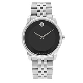 Movado Museum Stainless Steel Black Dial Quartz Mens Watch