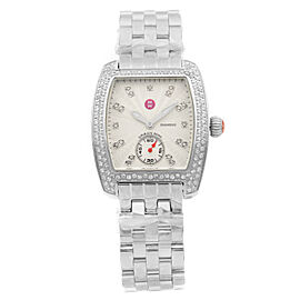 Michele Urban Mini Steel Diamond Silver Dial Quartz Ladies Watch