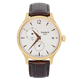 Tissot Tradition 42mm PVD Steel Leather White Quartz Watch