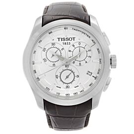 Tissot Couturier 41mm Steel Leather White Dial Quartz Watch .