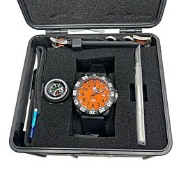 Luminox Navy Seal Scott Cassell Carbon Orange Dial Quartz Mens Watch