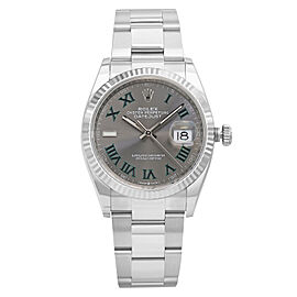 Rolex Datejust 36mm Oyster Steel Wimbledon Dial Automatic Mens Watch