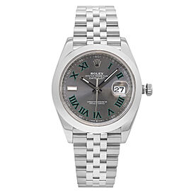 Rolex Datejust 41mm Steel Jubilee Slate Wimbledon Dial Mens Watch