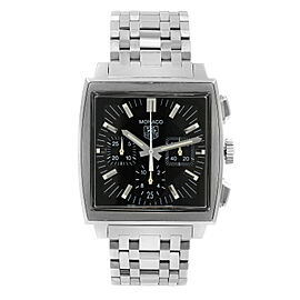 TAG Heuer Monaco Chronograph Steel Black Dial Automatic Mens Watch