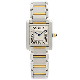 Cartier Tank Francaise Steel 18K Gold Off White Dial Quartz Watch