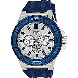 Guess Force Day-Date Stainless Steel Silver Dial Mens Watch