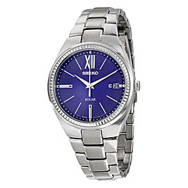 Seiko Solar Recraft 36mm Steel Blue Dial Quartz Ladies Watch