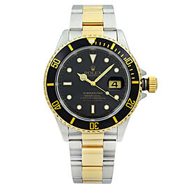 Rolex Submariner 40mm Holes 18K Gold Steel Black Dial Automatic Mens Watch