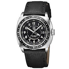 Luminox P-38 Lightning Air GMT 44mm Steel Black Dial Quartz Mens Watch