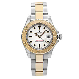 Rolex Yacht-Master Midsize Steel 18K Yellow Gold White Dial Watch