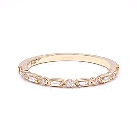 Rachel Koen Round and Baguette Cut Diamond Ring