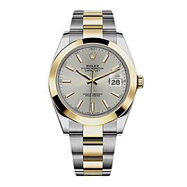 Rolex Datejust 41 Steel 18K Yellow Gold Silver Dial Mens Automatic Watch