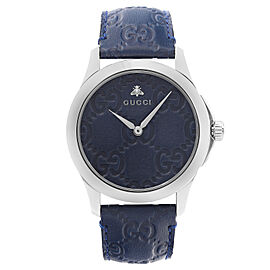 Gucci G-Timeless Stainless Steel Blue Dial Quartz Ladies Watch