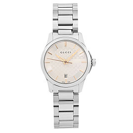 Gucci G-Timeless Stainless Steel Silver Dial Quartz Ladies Watch