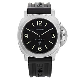 Panerai Luminor Base Logo Steel Black Dial Hand Wind Mens Watch