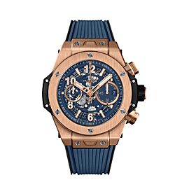 Hublot Big Bang 18k Rose Gold Blue Skeleton Dial Automatic Watch