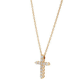 True 1.00Cttw Round Cut Diamond Cross Pendant Necklace