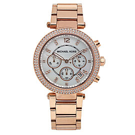 Michael Kors Parker 38mm Gold-Tone Steel MOP Dial Ladies Quartz Watch