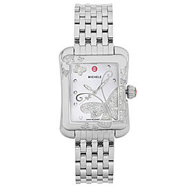 Michele Extreme Butterfly Diamonds Steel White Dial Quartz Watch