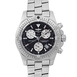 Breitling Colt Black Panda Dial Chronograph Steel Quartz Mens Watch