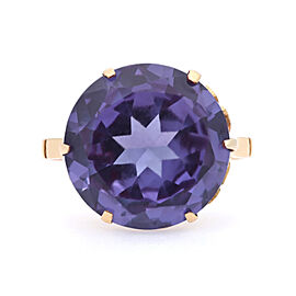 True Round Cut Purple Amethyst Cocktail Ring