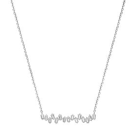 True 1.00Cttw Baguette Cut Diamond Cluster Bar Necklace