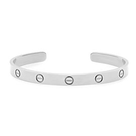 Cartier Love Open Bracelet Bangle 18K White Gold Size 18