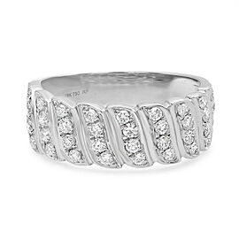 True 0.52Cttw Round Cut Diamond Band Ring 18K White Gold Size