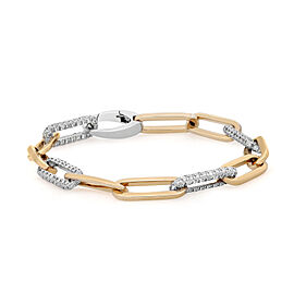 True 2.21Cttw Diamond Paper Clip Link Chain Bracelet