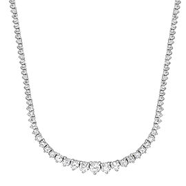 Rachel Koen 6.00Cttw Graduated Round Cut Diamond Tennis Necklace