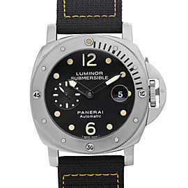 Panerai Luminor Submersible Steel Black Dial Automatic Mens Watch