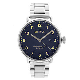 Shinola Canfield 43mm Stainless Steel Blue Dial Quartz Mens Watch