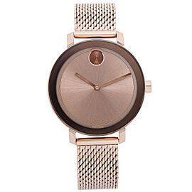 Movado Bold Evolution 34mm Steel Rose Gold Dial Quartz Ladies Watch