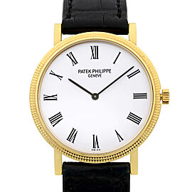 Patek Philippe Calatrava 18k Yellow Gold White Dial Automatic Watch