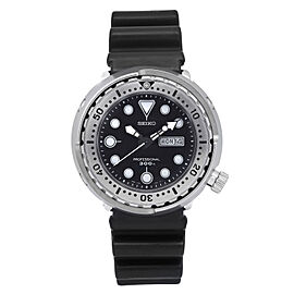 Seiko Professional Steel Black Dial Quartz Mens Watch