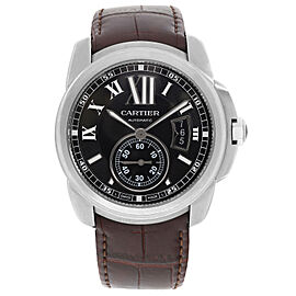 Cartier Calibre de Cartier Steel Black Dial Automatic Mens Watch