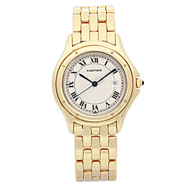 Cartier Cougar Panthere 18K Yellow Gold Silver Dial Quartz Ladies Watch