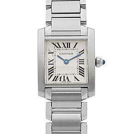 Cartier Tank Francaise Stainless Steel Silver Dial Quartz Ladies Watch