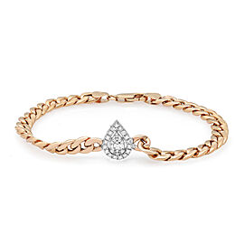 Baguette & Round Cut Diamond Cuban Link Chain Bracelet 14K Yellow Gold