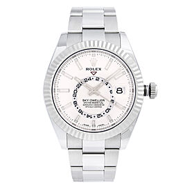 Rolex Sky-Dweller 42mm Steel 18k Gold White Dial Automatic Mens Watch