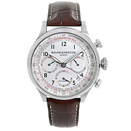 Baume & Mercier Capeland Steel Chronograph White Dial Automatic Mens Watch