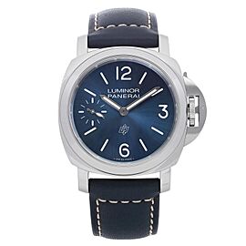 Panerai Luminor Blu Mare Steel Blue Dial Hand Wind Men Watch