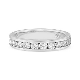 True 0.85Cttw Round Diamond Wedding Band Ring 14K White Gold